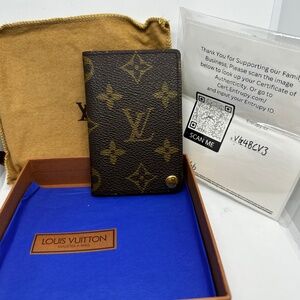 Louis Vuitton Monogram Porte Cartes Credit card case box, dust bag & coa